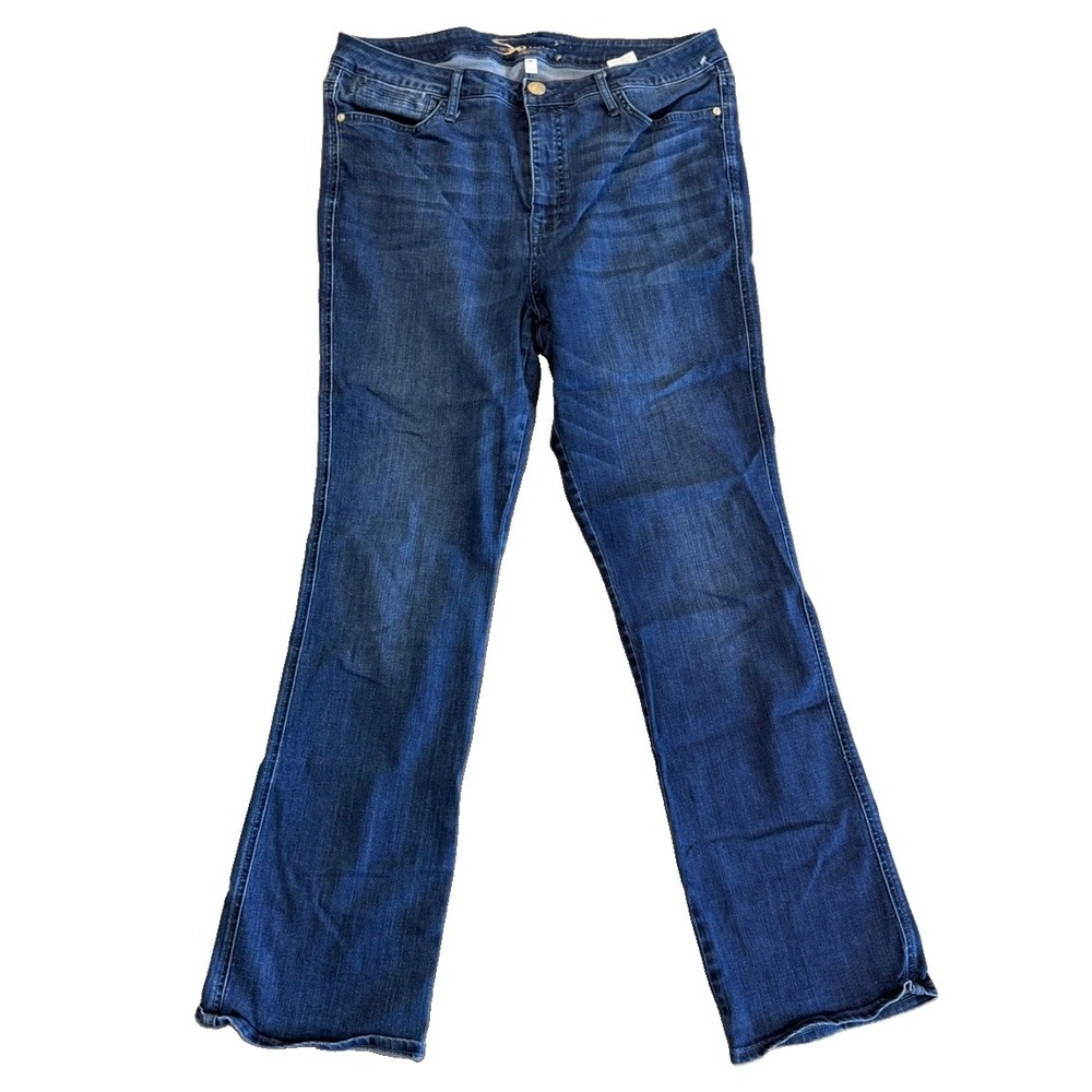 Seven7 Women's 16 Bombshell High Rise Bootcut Jeans Dark Wash Stretch Y2K Style